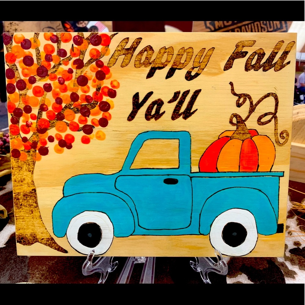 Happy fall y’all wall art